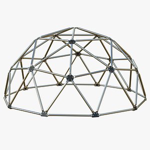 Geodesic Dome V2 Silver Hubs 3D
