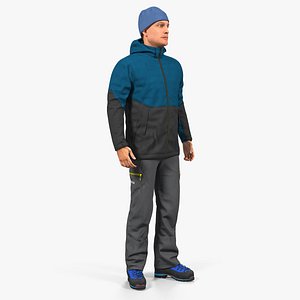 3D winter men sportswear standing model