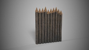 Log Wall 3D model