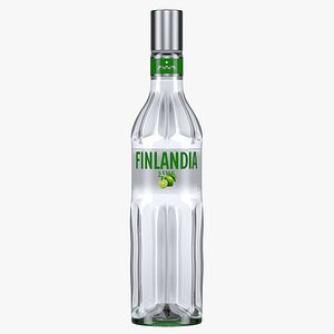 finlandia lime vodka bottle 3D model