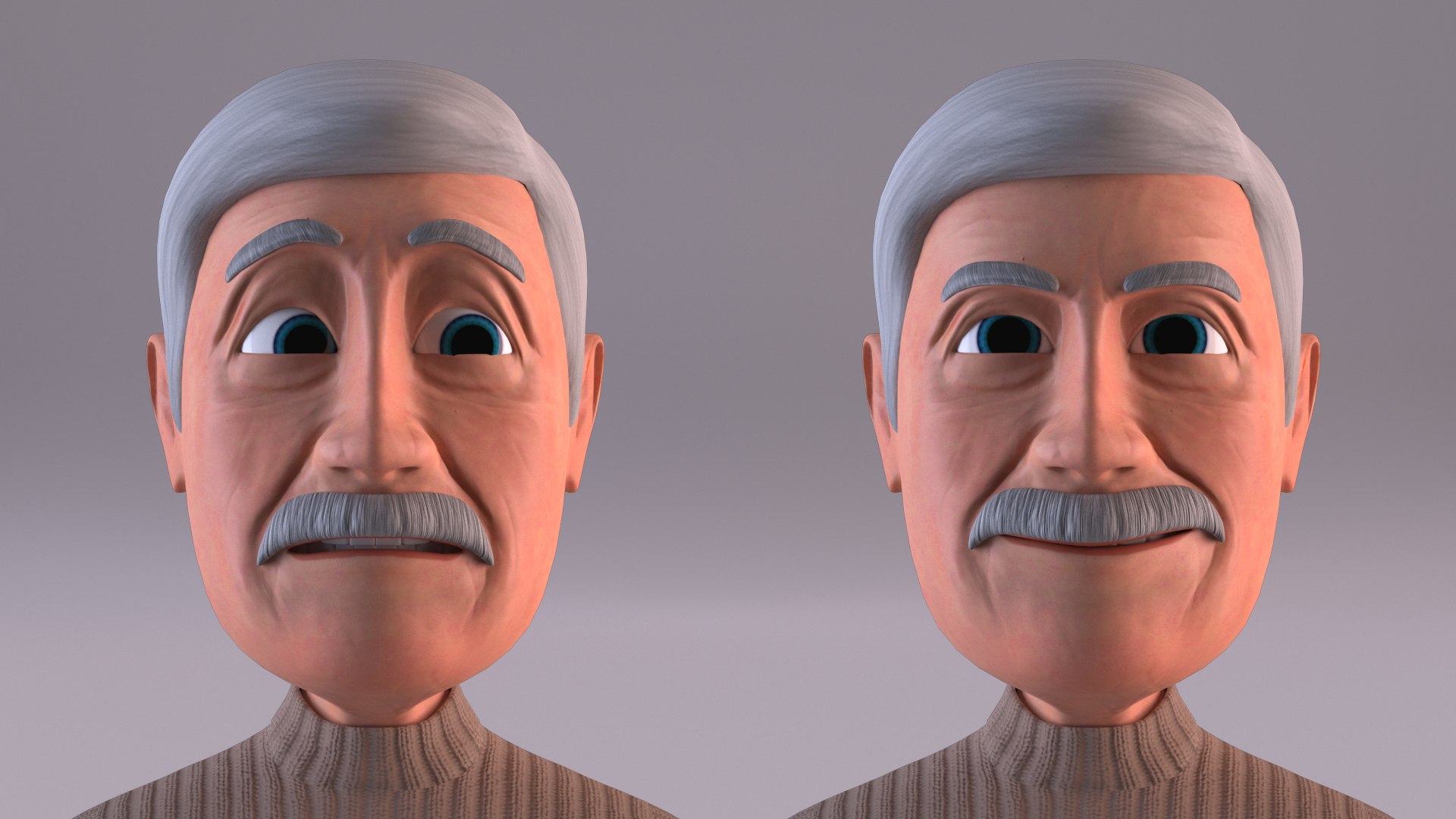 Cartoon Old Man Rigged biped-catRig 3D model - TurboSquid 1836092