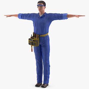 electrician t-pose electric 3D model