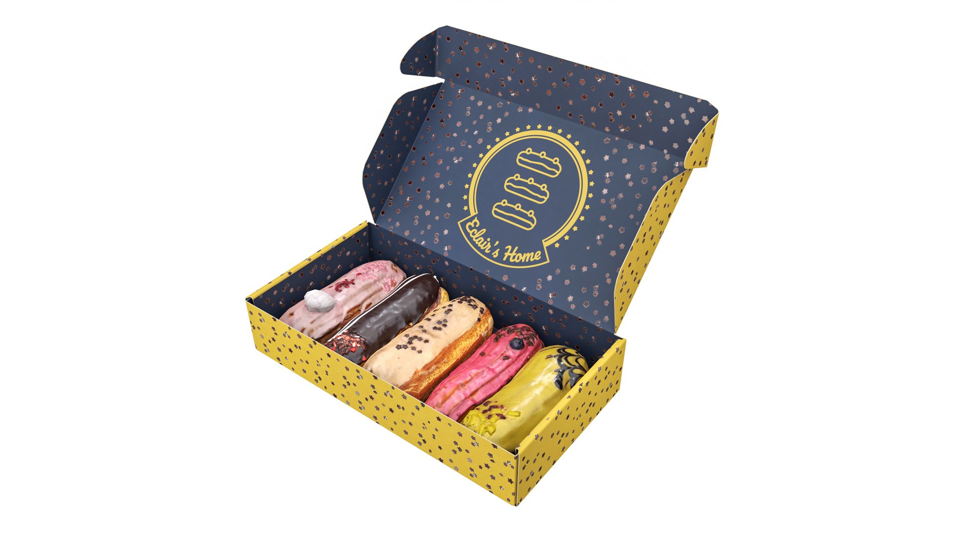 3D Eclairs in a box https://p.turbosquid.com/ts-thumb/Ig/STUGdq/0O/003/jpg/1765196702/1920x1080/fit_q87/12ff1d727da82470afa6a905134c5e82ed7b754e/003.jpg