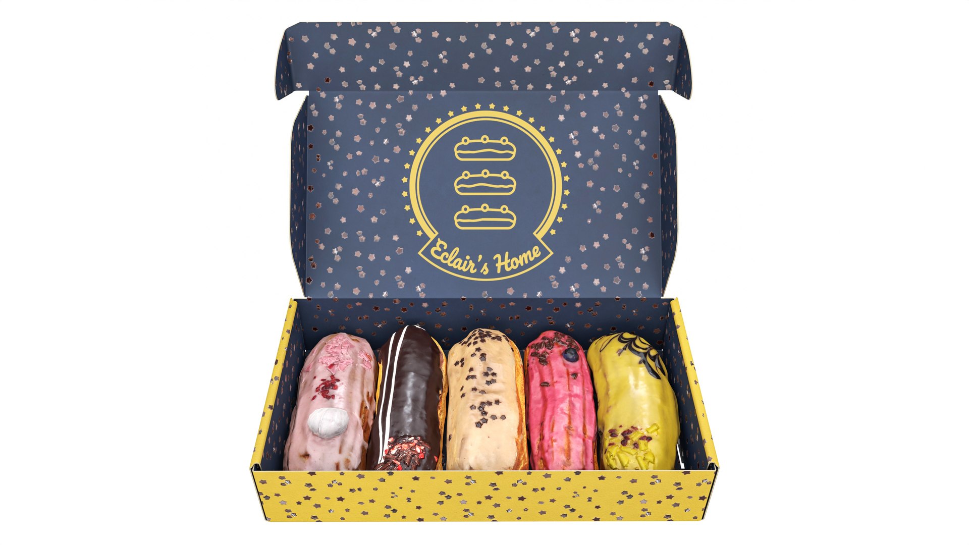 3D Eclairs in a box https://p.turbosquid.com/ts-thumb/Ig/STUGdq/MX/002/jpg/1765196680/1920x1080/fit_q87/a5bc506c3867db07fac7a3a5202b84f29b2d2733/002.jpg