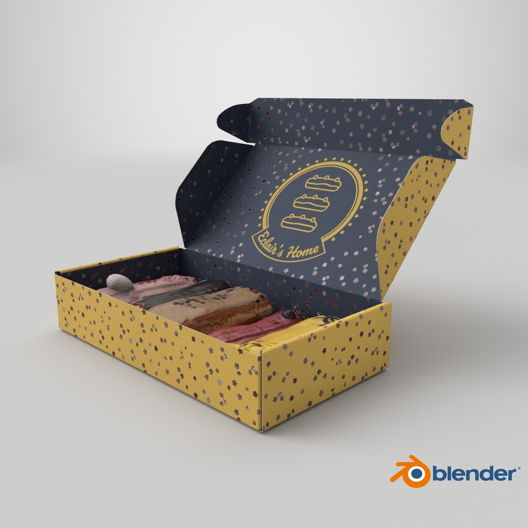 3D Eclairs in a box https://p.turbosquid.com/ts-thumb/Ig/STUGdq/rQ/stemcell_blender_cycles_render/png/1765476219/1920x1080/fit_q87/a46737023347a956f6e68d7589276bf38335e7e7/stemcell_blender_cycles_render.jpg