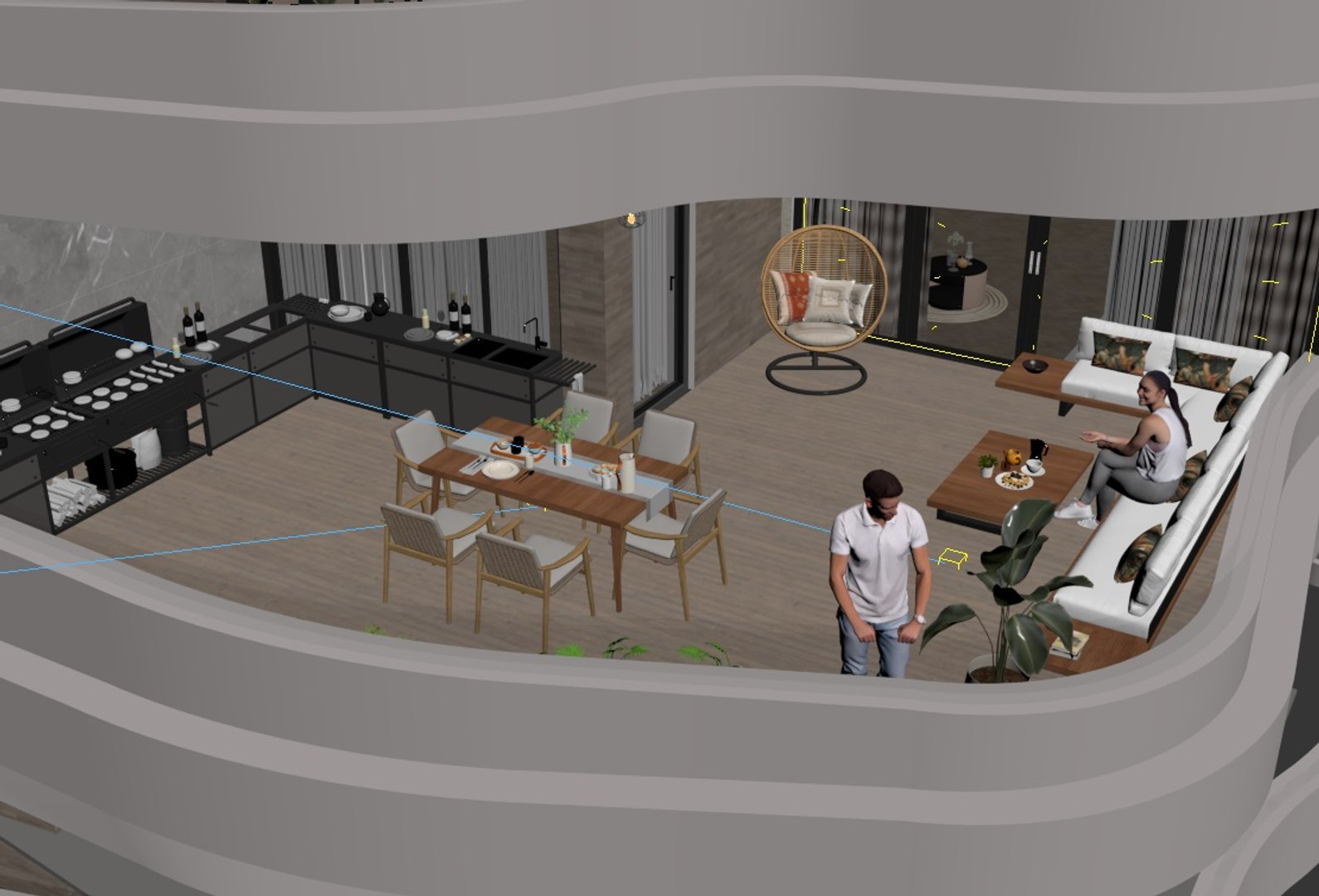 Balcony Design 3D Model - TurboSquid 2298070