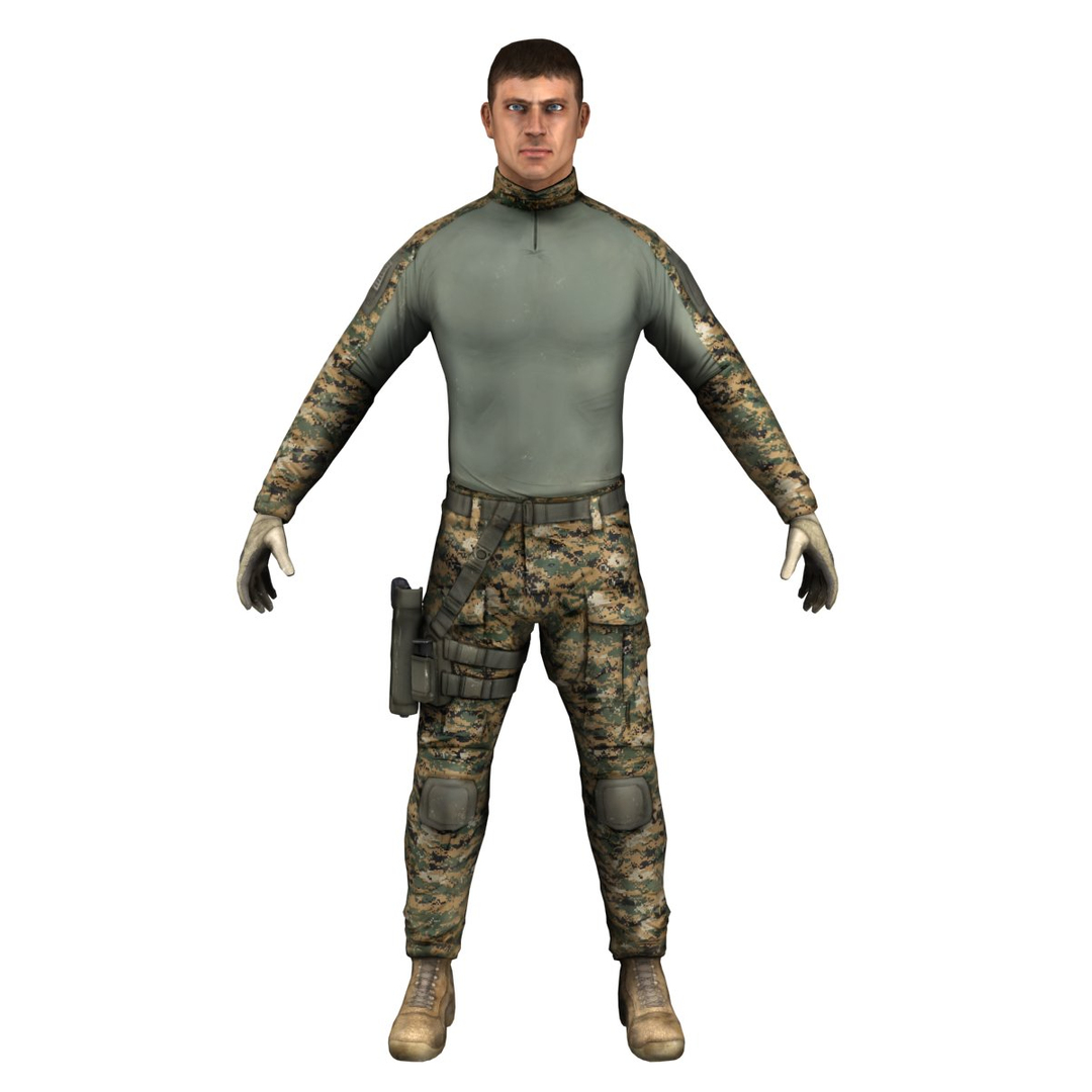 Modern Soldier 3D Model
