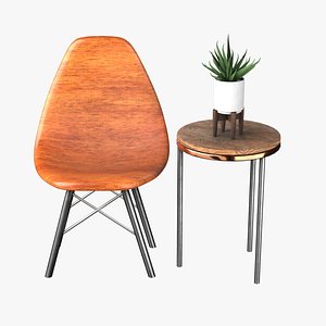 Chair And Table with aloe