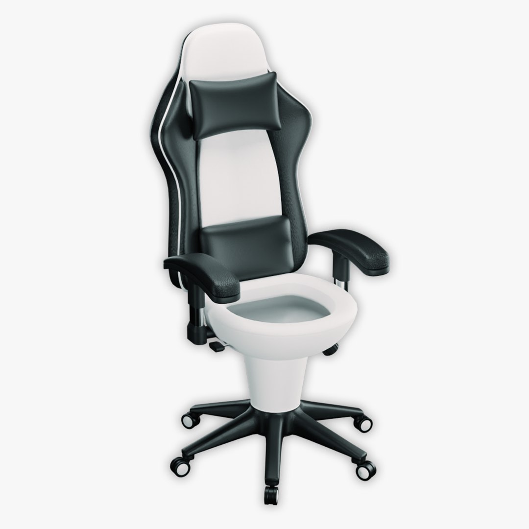 Gaming Chair Toilet Black 3D model TurboSquid 2055295