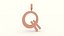Q レター ペンダント プラチナ