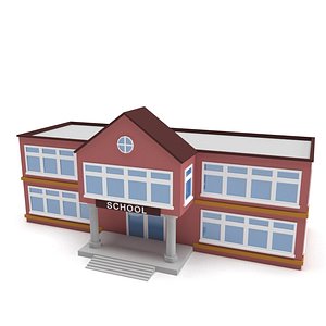 3D school building polys model