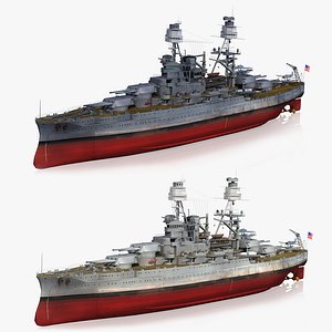 3D Nevada class battleships USS Nevada BB-36 and USS Oklahoma BB-37 super-dreadnought collections