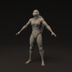 Ninja Turtle Female Basemesh 3D
