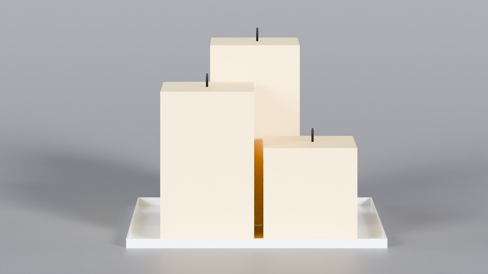 3D 3 Cream Yellow Squire Candles 3D Model True Renders UV 4K PBR Textures https://p.turbosquid.com/ts-thumb/Ig/tz3eSj/tS/candles.001/jpg/1773108642/1920x1080/fit_q87/cff0cb6c6bd5dcf248c3d5fd9fa1cd3646887d88/candles.001.jpg