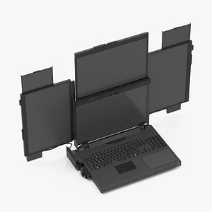 Professional Laptop with 7 Screens 3D model