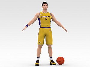 3D Basketball Player Yellow Player 05 model