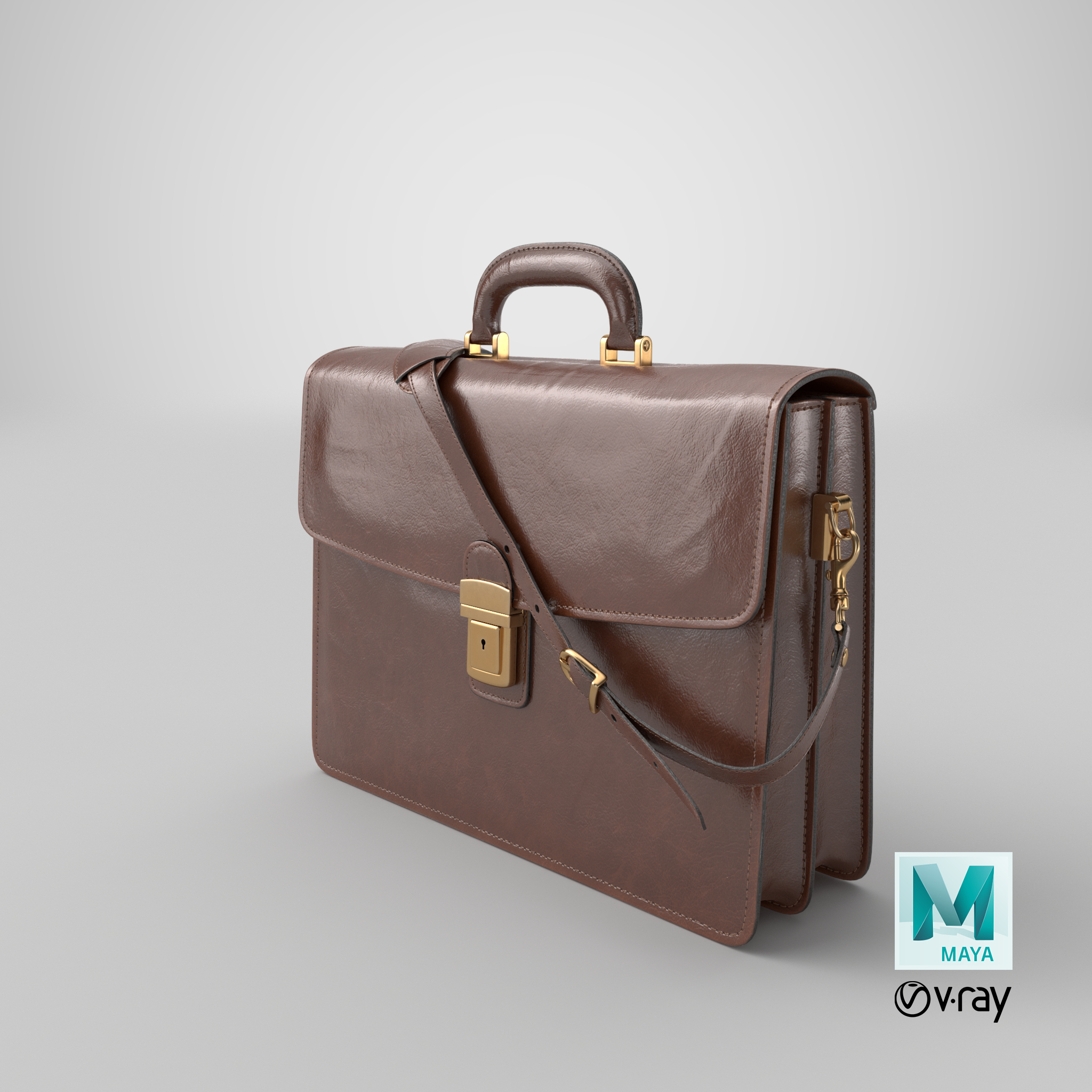Leather briefcase 3D model TurboSquid 1345399