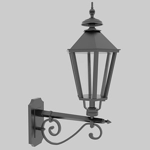 3D Old vintage wall lantern, street lamp, wall lamp
