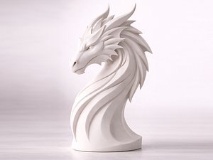 3D model Minimalistic Curved Dragon bust - 3D Print model