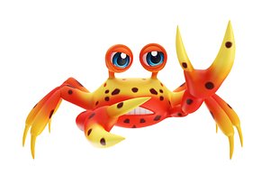 Johnson fresh water crab animated low poly toon