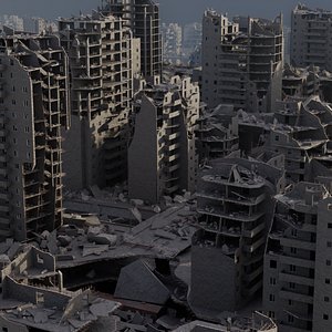Post Apocalyptic Ruined City 3D model
