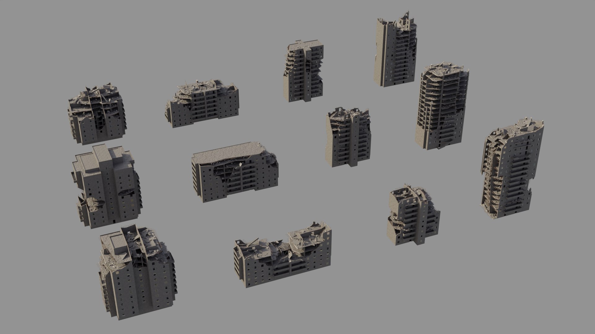 Post Apocalyptic Ruined City 3D Model - TurboSquid 2005440