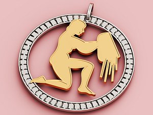 3D Aquarius Pendant model