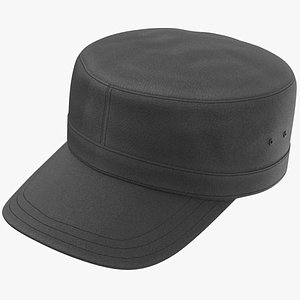 3D Black Military Cap