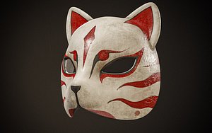 3D Japanese Fox Mask