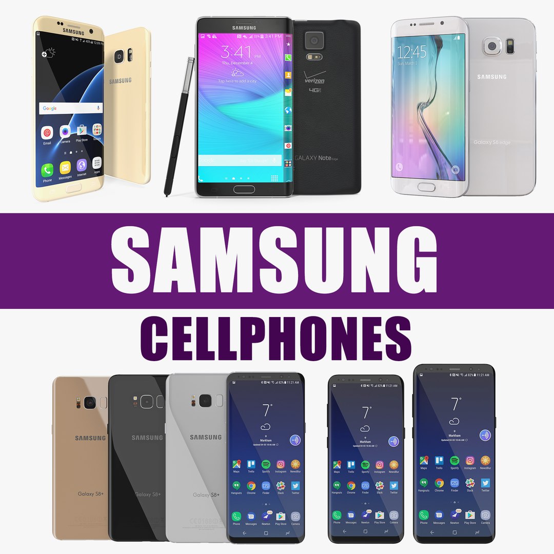Samsung Cellphones 3D Models Collection 3D model preview