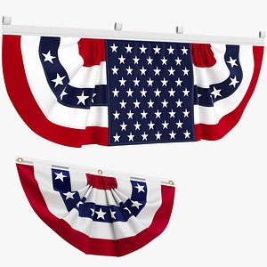 American Flag Bunting Banner Set 3D