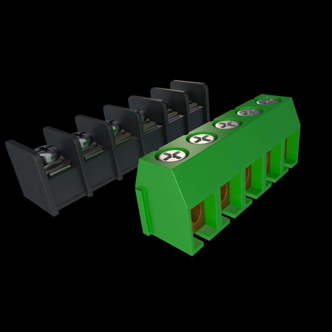 3D Model Terminal Block And Screw Terminal - TurboSquid 1734908