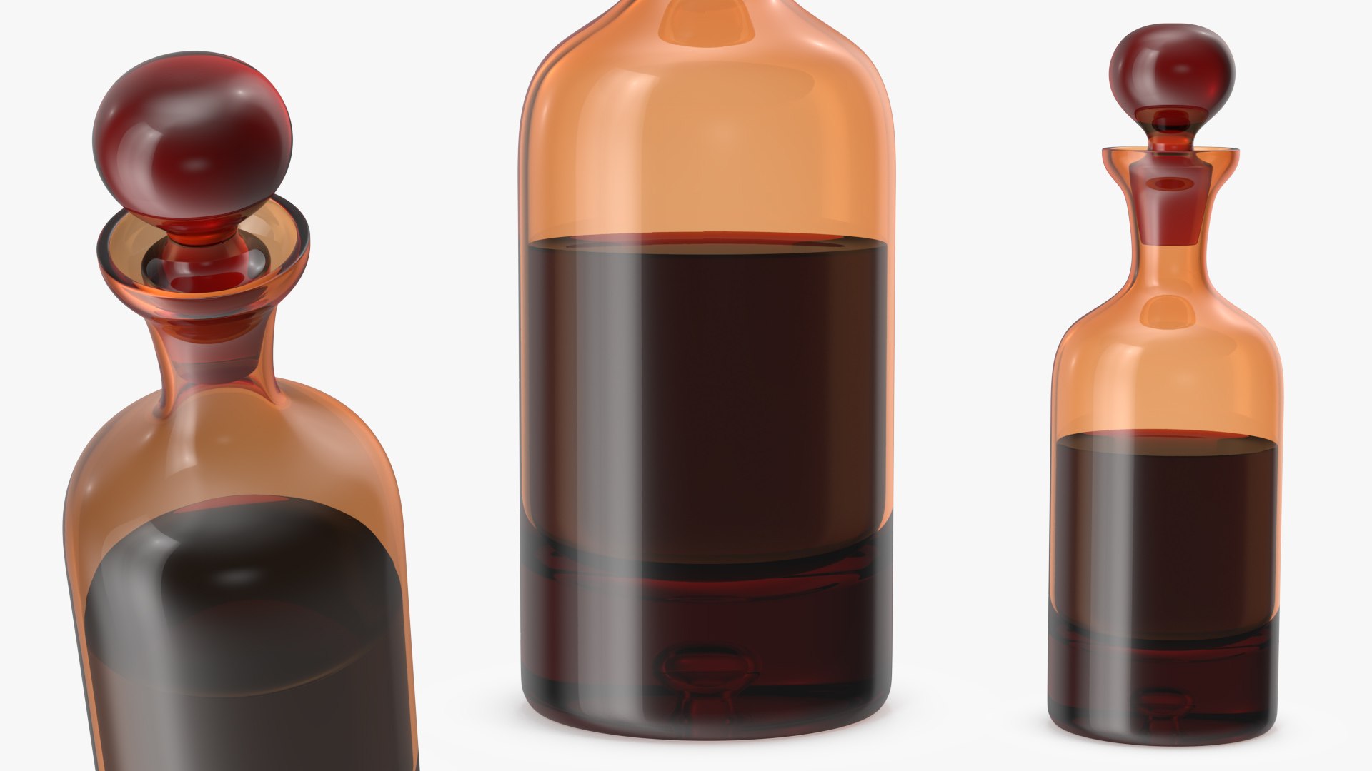 Glass Orange Decanter with Whiskey 3D model preview