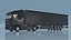 Mercedes 600 Long Haul Semi With Trailer Black Rigged