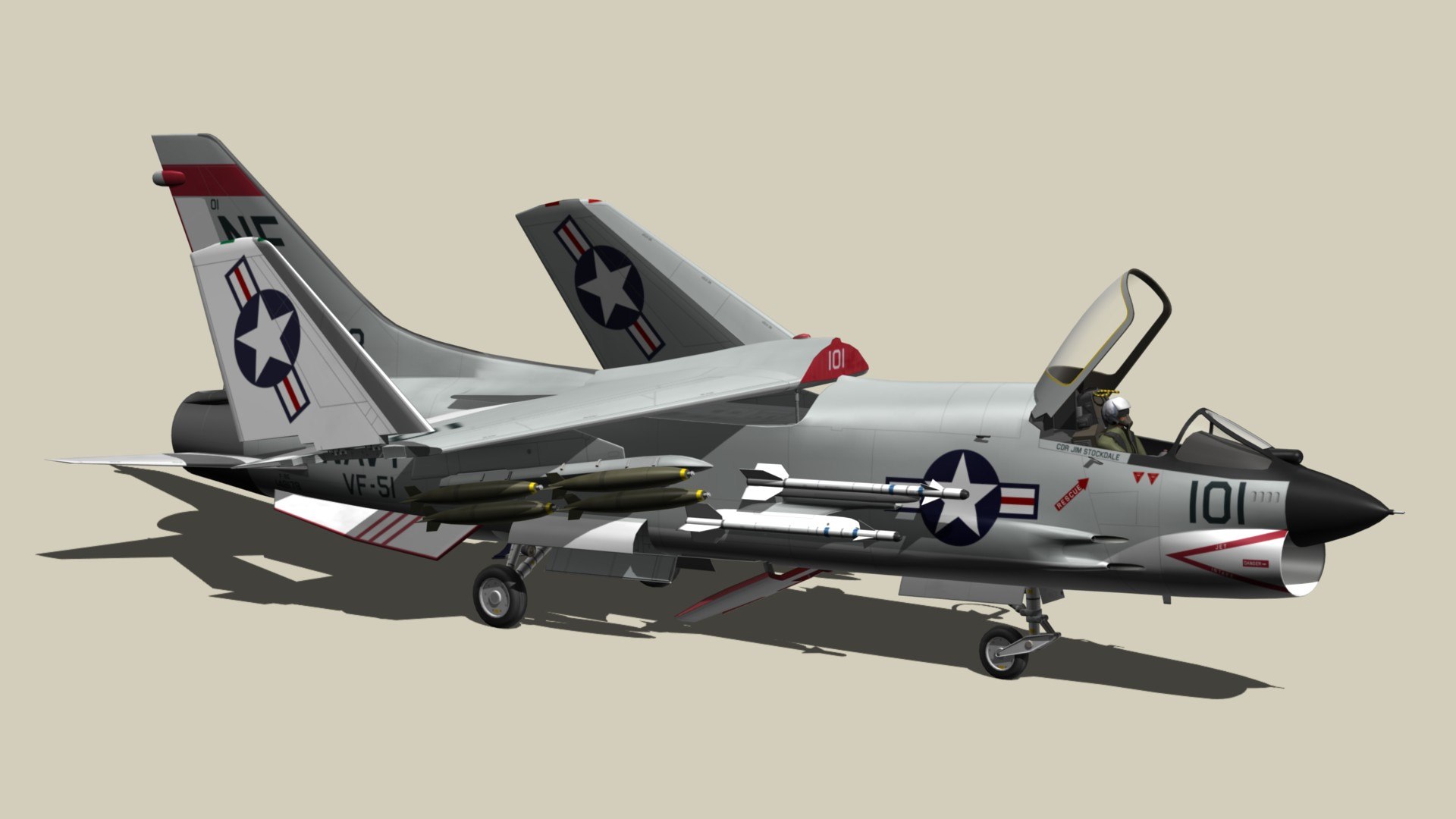 Vought Crusader F8 Model - TurboSquid 1495636