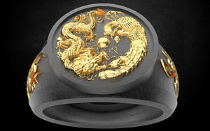 dragon men ring 3D model