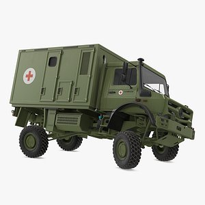 3D mercedes unimog 4023 ambulance vehicle model