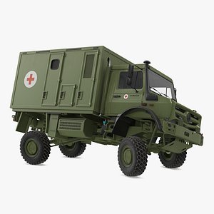 Mercedes Unimog 4023 Ambulance Vehicle Rigged