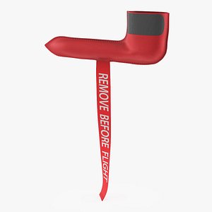 Aircraft Pitot Cover with Warning Streamer Red