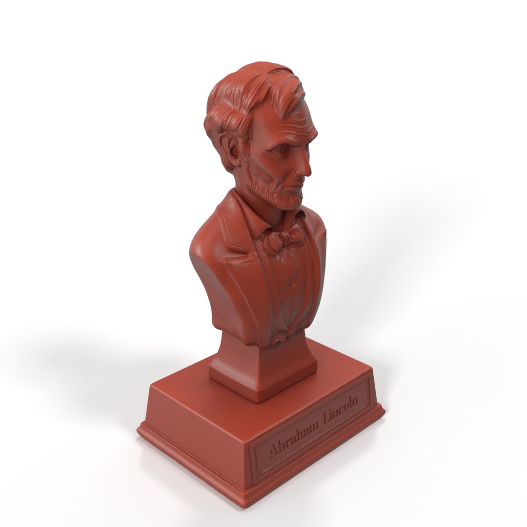 Bust of Abraham Lincoln on Pedestal for  Print 3D model preview