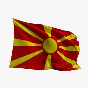 Realistic Animated Flag - Microtexture Rigged - Put your own texture - Def North Macedonia 3D