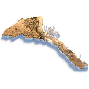 Eritrea Terrain Map 3D model
