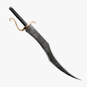 Arabian Scimitar Blade - Curved Sword 3D model