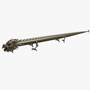 chinese straight dragon 3d max