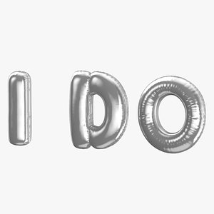 Foil Balloon Words I do Silver 3D model