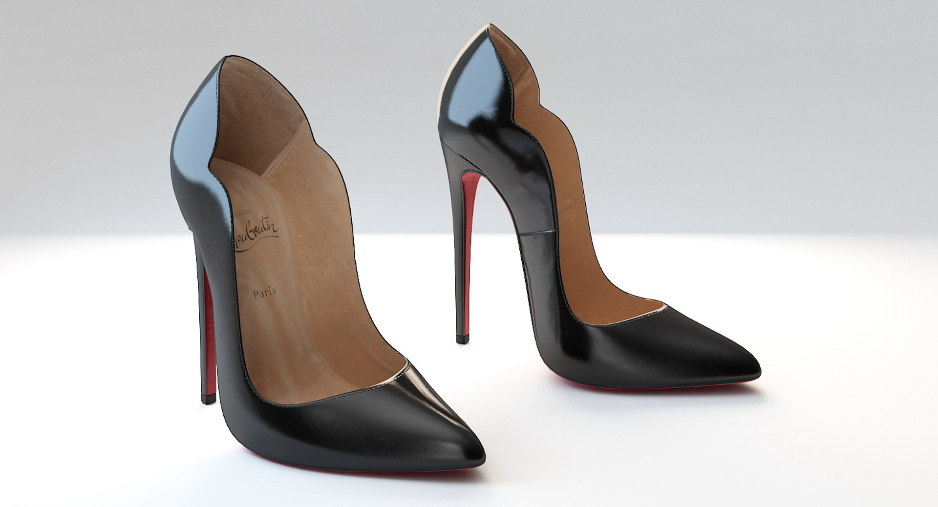 3D model Christian Louboutin So Kate 120mm Black and White Pumps