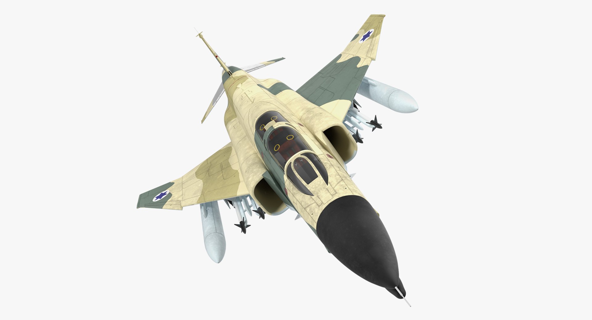F-4E Kurnass Israeli Air Force Rigged 3D Model 3D model preview