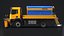 Realistic Snow Plow Truck 3D Model - Winter Service Vehicle with Plow and Salt Spreader