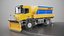 Realistic Snow Plow Truck 3D Model - Winter Service Vehicle with Plow and Salt Spreader
