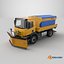Realistic Snow Plow Truck 3D Model - Winter Service Vehicle with Plow and Salt Spreader